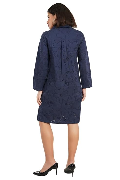 VAibr(ə)nt Women Embroidered Schiffli Short Dress