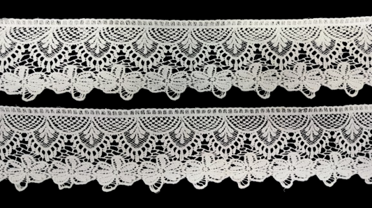 Premium Cotton GPO Lace Trim – 100% Cotton, 4.5-Inch Wide Vintage Floral Lace for Sewing, Crafting, and Decoration (White)