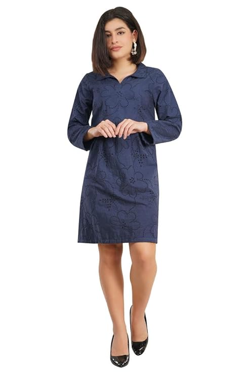 VAibr(ə)nt Women Embroidered Schiffli Short Dress