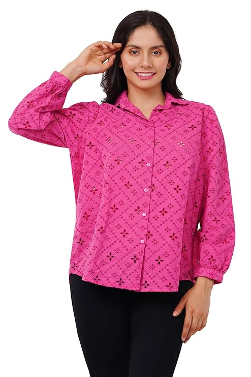 VAibr(ə)nt Premium Spread Collar Oversized Printed Relaxed Fit Cotton Shirt