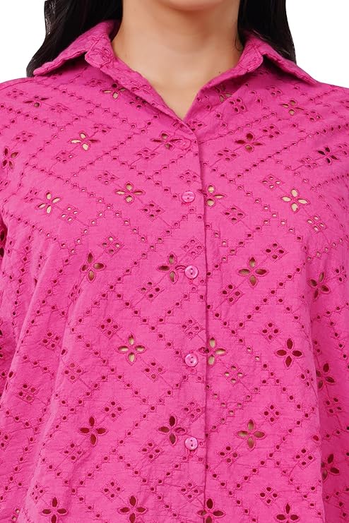 VAibr(ə)nt Premium Spread Collar Oversized Printed Relaxed Fit Cotton Shirt