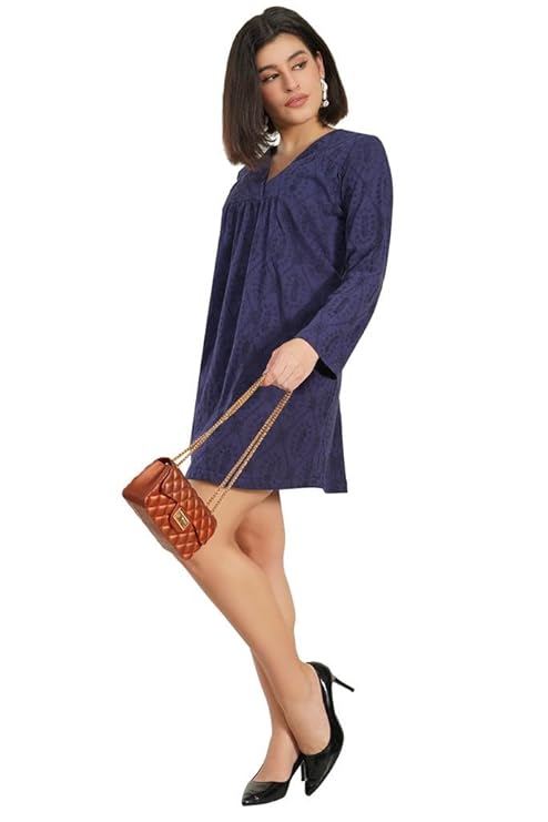 VAibr(ə)nt Women's Embroidered Schiffli Midi Dress