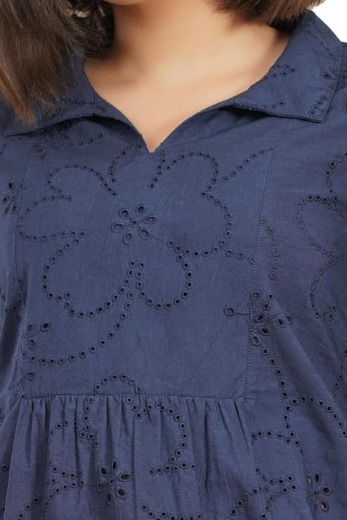 VAibr(ə)nt Women Embroidered Schiffli Short Dress