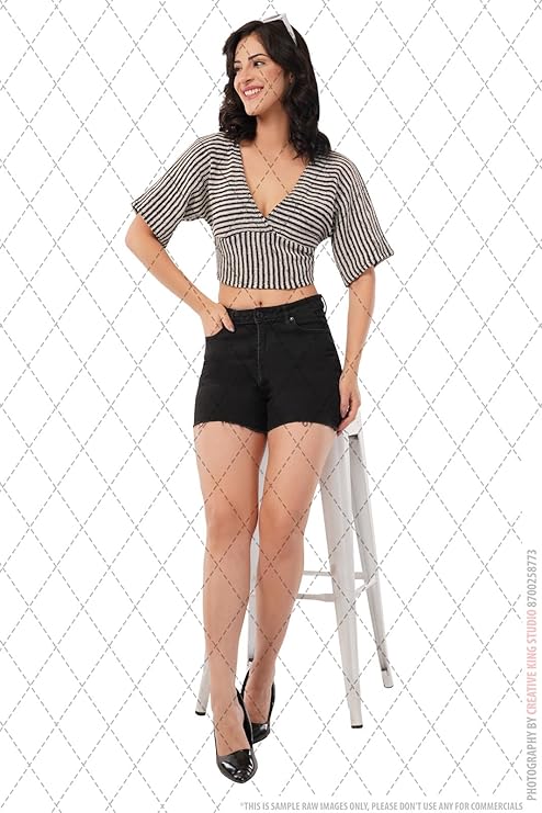 VAibr(ə)nt Women's Cotton Knitted Crochet Crop Top