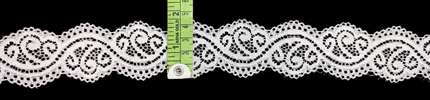 Elegant White Nylon Lace Trim – 4.5 cm Wide, Floral Wave Design – Sewing, Crafting, Dressmaking & DIY Projects