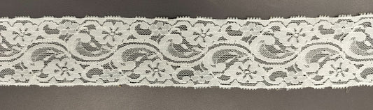 White Nylon Lace Trim – 5 cm Wide, Floral Scroll Design – Sewing, Dressmaking, DIY Crafts & Home Décor