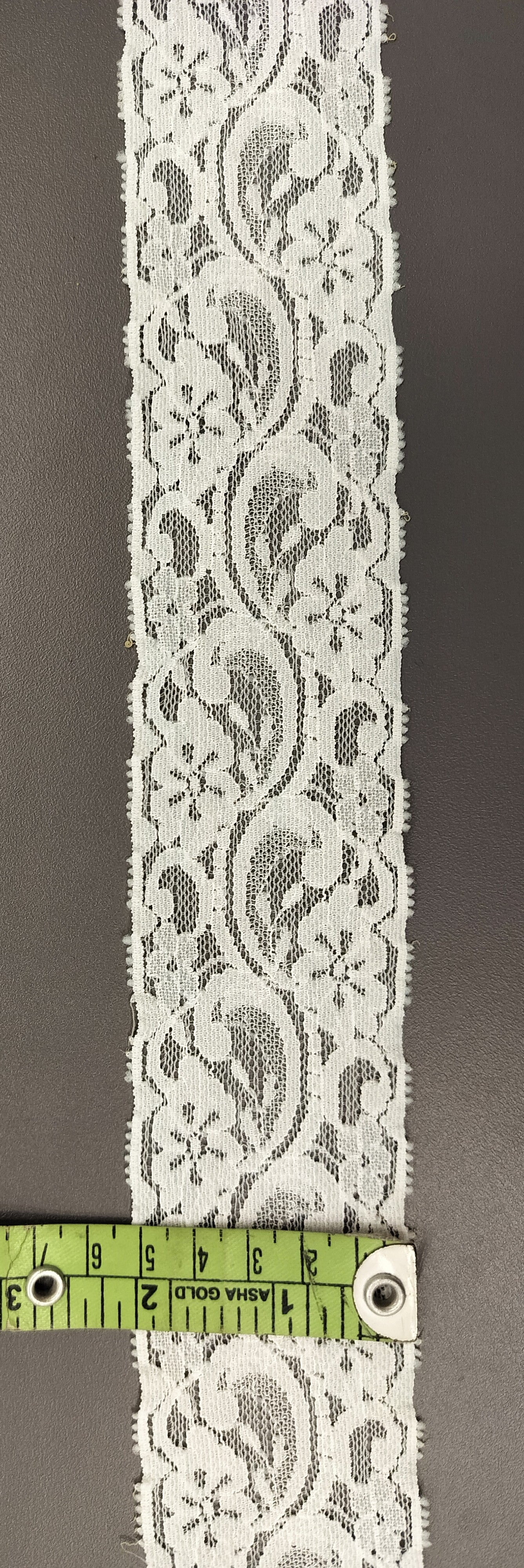 White Nylon Lace Trim – 5 cm Wide, Floral Scroll Design – Sewing, Dressmaking, DIY Crafts & Home Décor