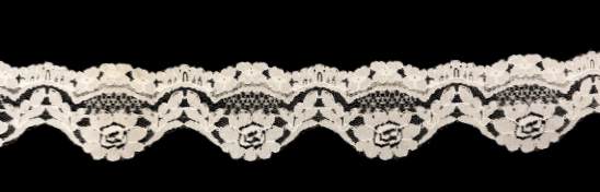 White Nylon Scalloped Floral Lace Trim – Wide Embroidered Lace for Sewing, Dresses, Bridal Veils, and DIY Crafts