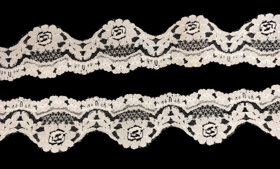 White Nylon Scalloped Floral Lace Trim – Wide Embroidered Lace for Sewing, Dresses, Bridal Veils, and DIY Crafts